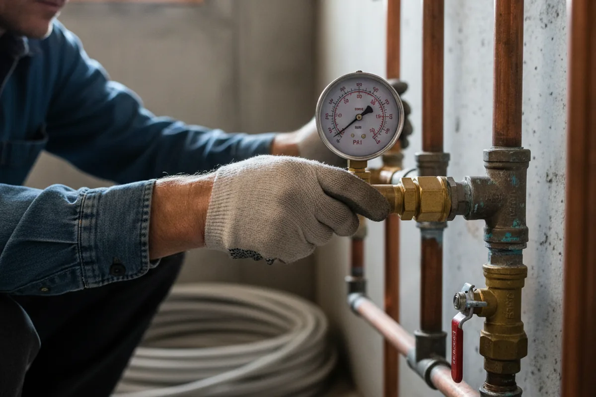Pressure testing a repaired line during Water Line Repair in Leavenworth